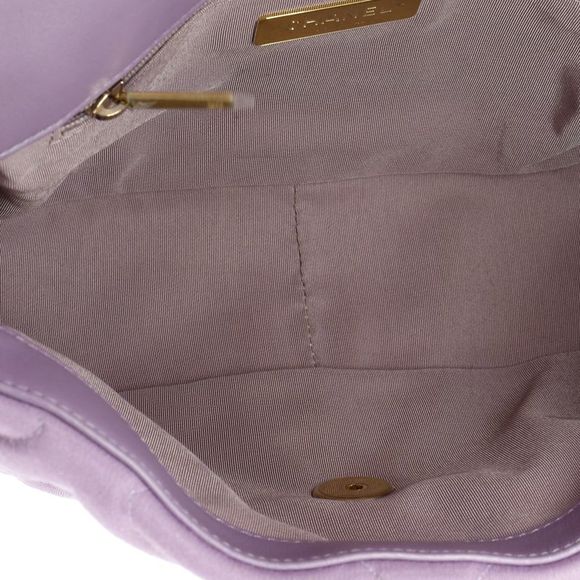 Chanel 19 Flap Bag Quilted Jersey Medium Purple - Picture 6 of 8